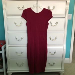 Felicity & Coco Seamed Pencil Dress in Burgundy